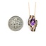 Pendant .50ctw Round White & Champagne Color Diamonds 1.10ct Amethyst Amethyst .75x.4" 14kr 18" 124111254