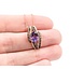 Pendant .50ctw Round White & Champagne Color Diamonds 1.10ct Amethyst Amethyst .75x.4" 14kr 18" 124111254
