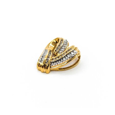 Pendant Heart Slide .50ctw Round/Baguette Diamonds 23x23mm 14ky " 224111006