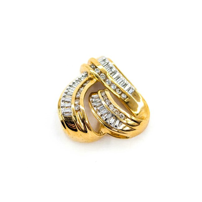 Pendant Heart Slide .50ctw Round/Baguette Diamonds 23x23mm 14ky " 224111006