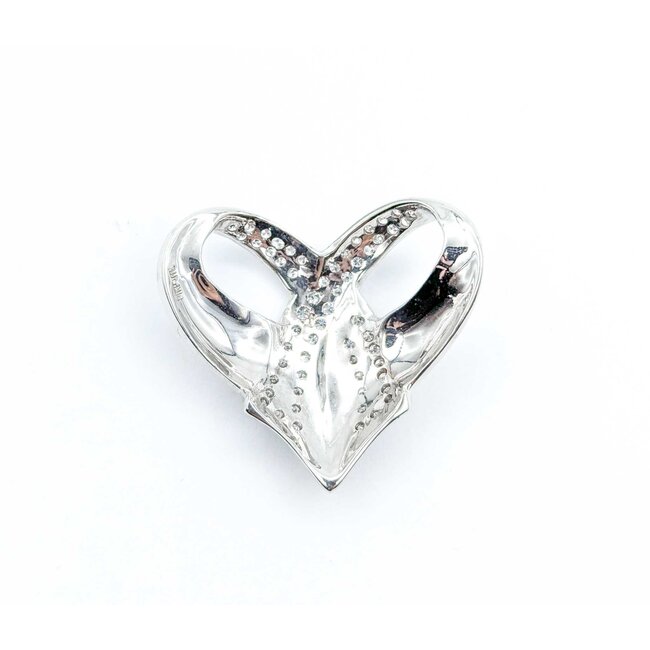 Pendant Heart Slide 1.00ctw Round Diamonds 31x28mm 14kw " 224111005