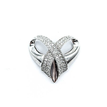 Pendant Heart Slide 1.00ctw Round Diamonds 31x28mm 14kw " 224111005