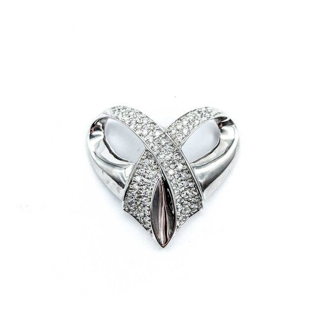 Pendant Heart Slide 1.00ctw Round Diamonds 31x28mm 14kw " 224111005