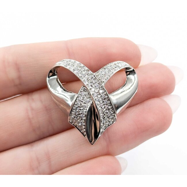 Pendant Heart Slide 1.00ctw Round Diamonds 31x28mm 14kw " 224111005