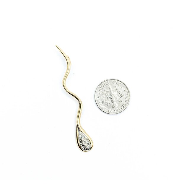 Pendant Squiggley .02ctw Round Diamonds 14ky 224111007