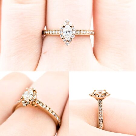 Ring .25ctw Marquise Diamonds Halo .50ctw Diamonds 14kr sz7 124110005