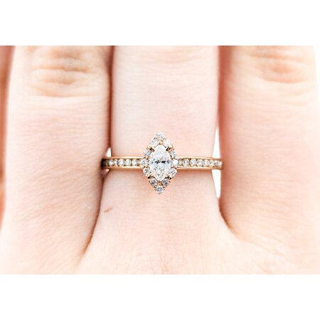 Ring .25ctw Marquise Diamonds Halo .50ctw Diamonds 14kr sz7 124110005