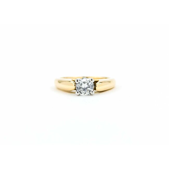 Ring Engagement Solitaire .50ct Round Diamond 18ky sz5 224110315