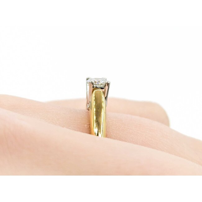 Ring Engagement Solitaire .50ct Round Diamond 18ky sz5 224110315