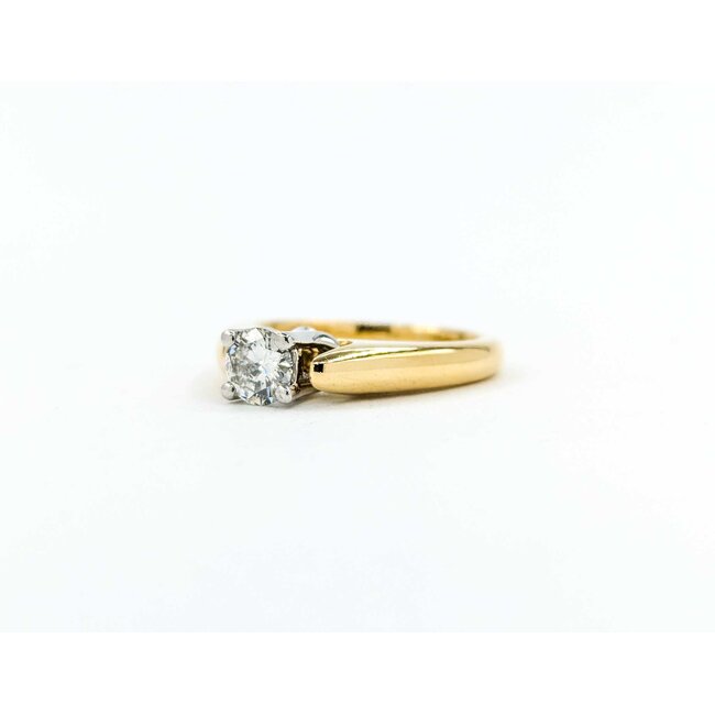 Ring Engagement Solitaire .50ct Round Diamond 18ky sz5 224110315