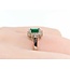 Ring Halo .04ctw Round Diamonds .30ct Emerald 14kw sz5 224110179