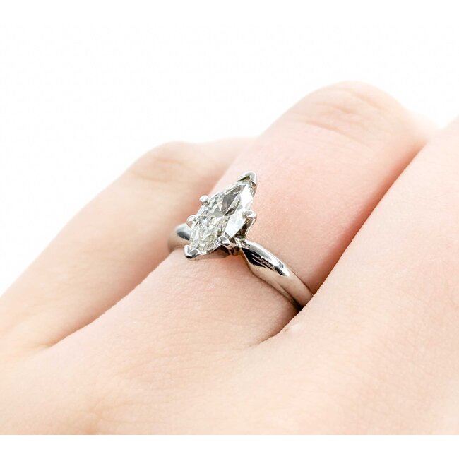 Ring Engagement Solitaire 1.0ct Marquise Diamond Platinum sz5 224110316
