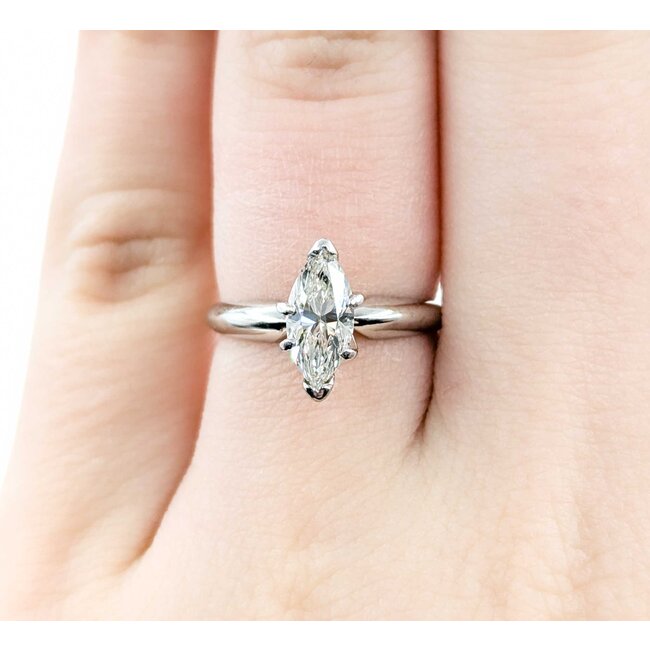 Ring Engagement Solitaire 1.0ct Marquise Diamond Platinum sz5 224110316