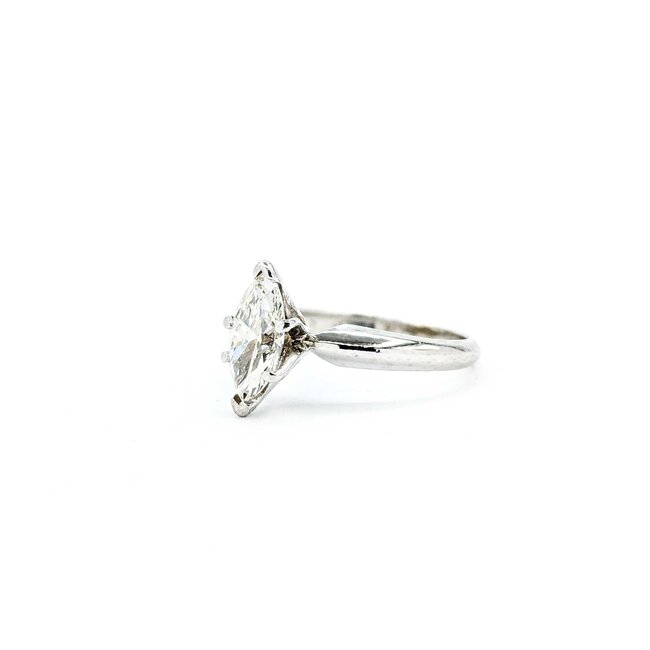 Ring Engagement Solitaire 1.0ct Marquise Diamond Platinum sz5 224110316