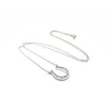  Necklace Horseshoe Diamond Fashion .25ctw Round Diamonds 14kw 18" 1.4mm 124112000