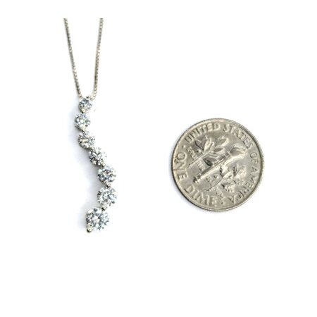 Pendant Journey w/chain 1.00ctw Round Diamonds 25x4mm 14kw 20"" 224111004