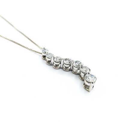 Pendant Journey w/chain 1.00ctw Round Diamonds 25x4mm 14kw 20"" 224111004