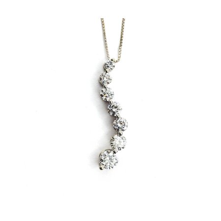 Pendant Journey w/chain 1.00ctw Round Diamonds 25x4mm 14kw 20"" 224111004
