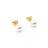  Earrings Stud 6mm Round Pearl 14ky 224114158
