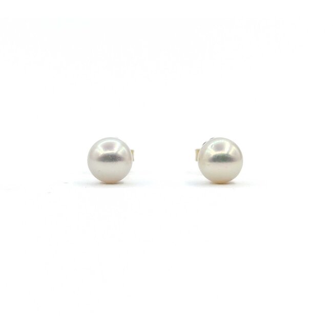 Earrings Stud 6mm Round Pearl 14ky 224114158