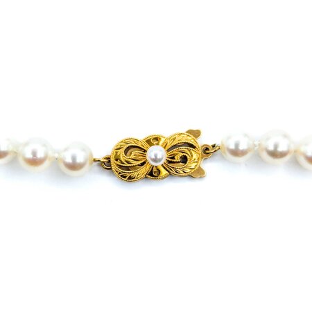 Necklace Mikimoto 6.2-6.5mm Round Pearls Strand Knotted 18ky 17" mm 224102250