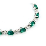  Bracelet .72ctw Round Diamonds 7ctw Emeralds 18kw 7" 4mm 224123251