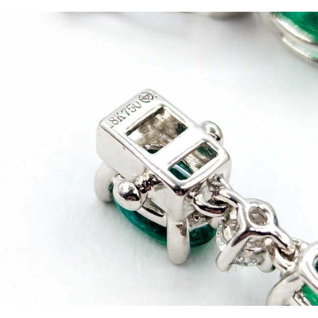 Bracelet .72ctw Round Diamonds 7ctw Emeralds 18kw 7" 4mm 224123251