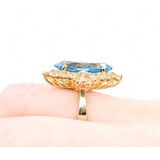  Ring Halo 1.00ctw Round/Baguette Diamonds 5.05ct Topaz 14ky sz8 224120178