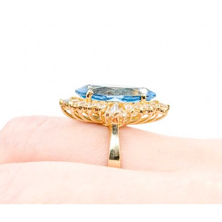 Ring Halo 1.00ctw Round/Baguette Diamonds 5.05ct Topaz 14ky sz8 224120178