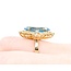 Ring Halo 1.00ctw Round/Baguette Diamonds 5.05ct Topaz 14ky sz8 224120178
