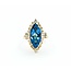 Ring Halo 1.00ctw Round/Baguette Diamonds 5.05ct Topaz 14ky sz8 224120178