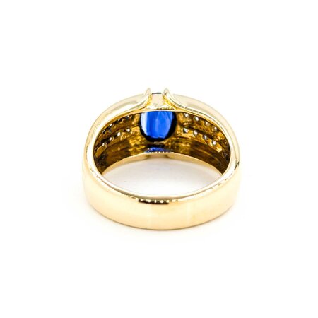 Ring .42ctw Round Diamonds 3.21ct Sapphire 18ky sz12.5 224120179