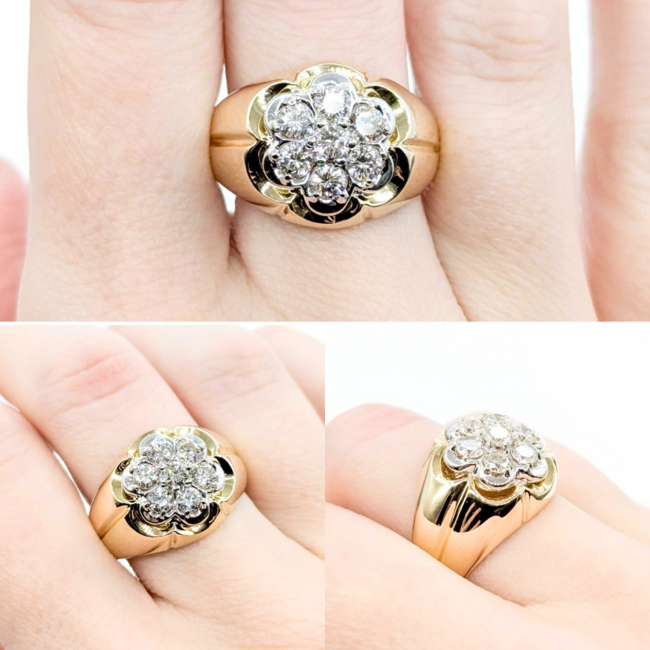 Ring 7 Stone .70ctw Round Diamonds 14ky sz10 224120004