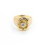 Ring Solitaire .60ct Round Diamond Textured 14ky sz11 224120005