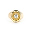 Ring Solitaire .60ct Round Diamond Textured 14ky sz11 224120005