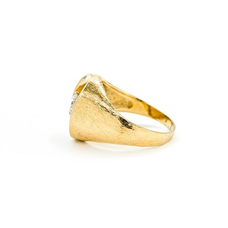 Ring Solitaire .60ct Round Diamond Textured 14ky sz11 224120005