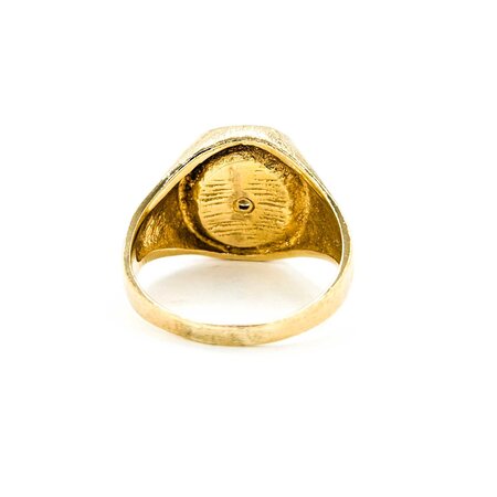 Ring Solitaire .60ct Round Diamond Textured 14ky sz11 224120005