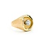 Ring Solitaire .60ct Round Diamond Textured 14ky sz11 224120005