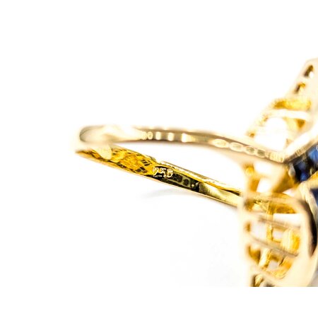 Ring Channel Set .30ctw Round Diamonds 1.50ctw Sapphires 18ky 224120184