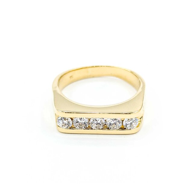 Ring 5 Stone 1.0ctw Round Diamonds Channel Set 18ky sz10.5 224120003