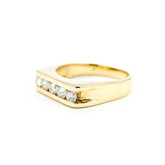 Ring 5 Stone 1.0ctw Round Diamonds Channel Set 18ky sz10.5 224120003