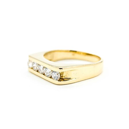 Ring 5 Stone 1.0ctw Round Diamonds Channel Set 18ky sz10.5 224120003