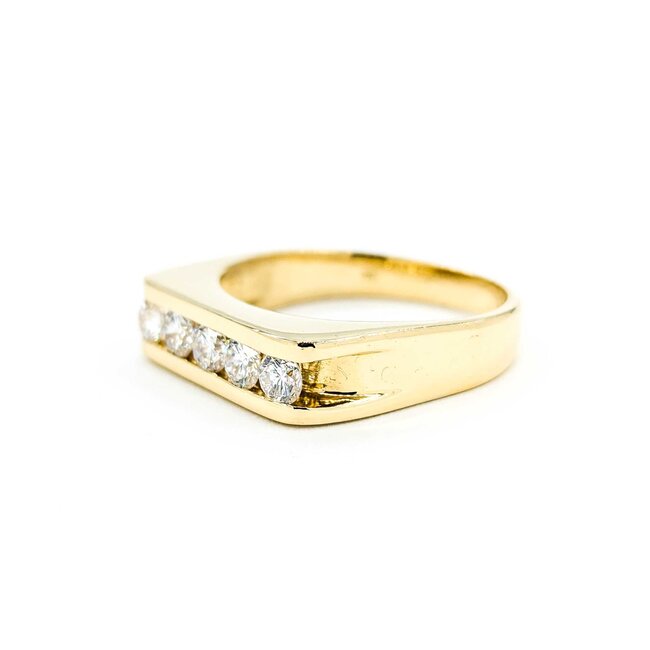 Ring 5 Stone 1.0ctw Round Diamonds Channel Set 18ky sz10.5 224120003