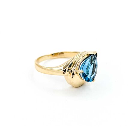 Ring Solitaire 2.35ct Pear Topaz 14ky sz6 224110208