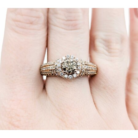 Ring Engagement 1.60ctw Round Diamonds 14kr sz8 124060305