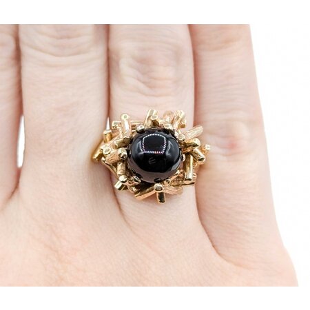 Ring Textured Pins 10mm Onyx 14ky 224120186
