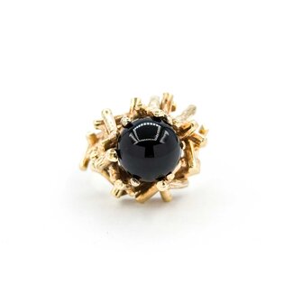 Ring Textured Pins 10mm Onyx 14ky 224120186