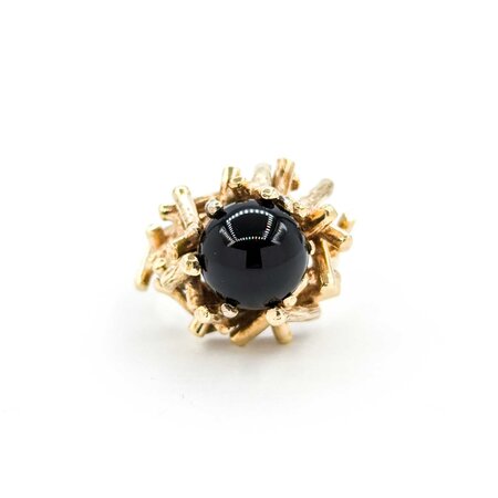 Ring Textured Pins 10mm Onyx 14ky 224120186
