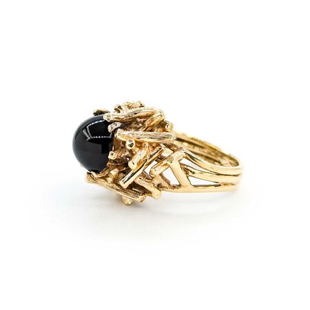Ring Textured Pins 10mm Onyx 14ky 224120186