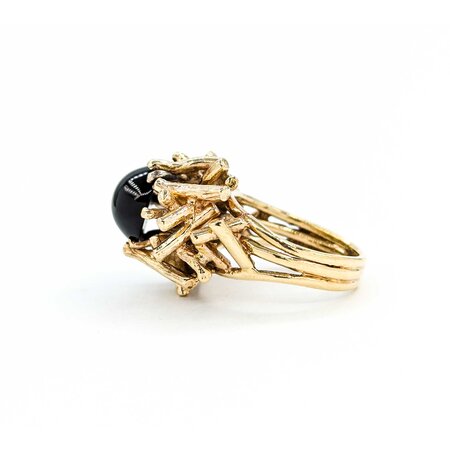 Ring Textured Pins 10mm Onyx 14ky 224120186